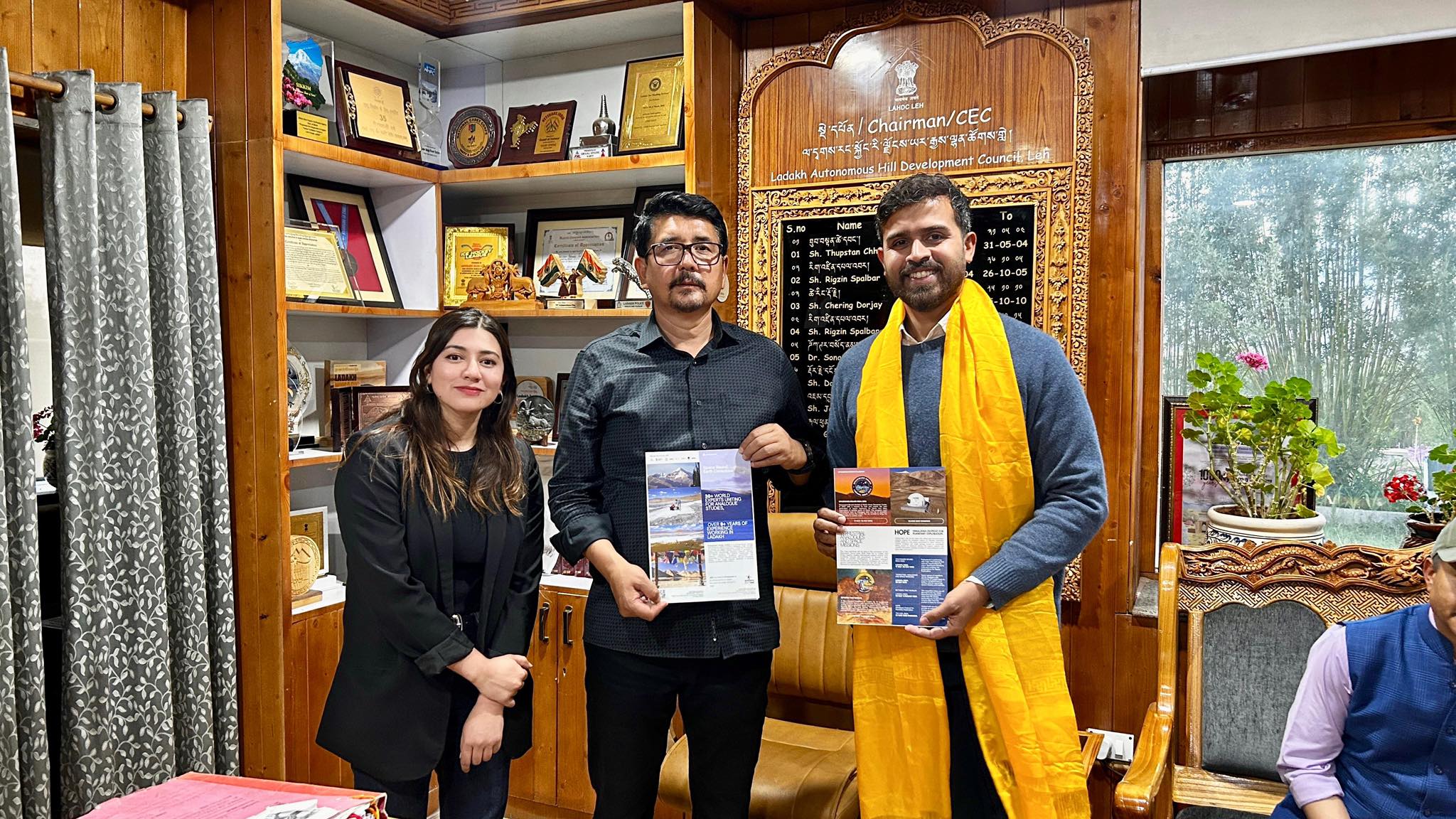 Chief Executive Councillor Tashi Gyalson meeting Dr Siddharth Pandey of Protoplanet ahead of Spaceward Bound India 2025
